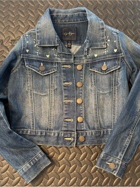 Jessica Simpson Girls Size Small Blue Embellished Denim / Jean Jacket